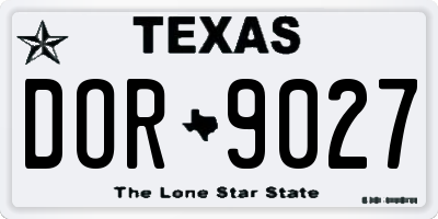 TX license plate DOR9027