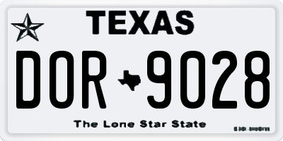 TX license plate DOR9028