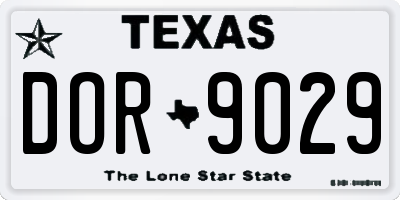 TX license plate DOR9029