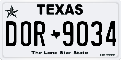 TX license plate DOR9034