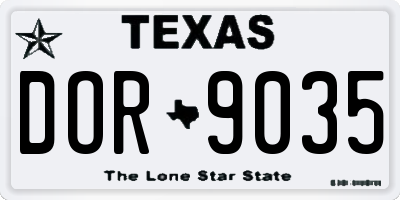 TX license plate DOR9035