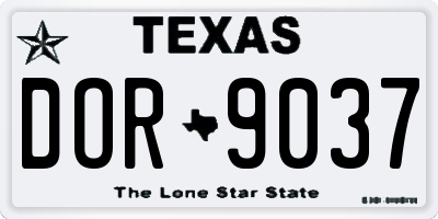 TX license plate DOR9037