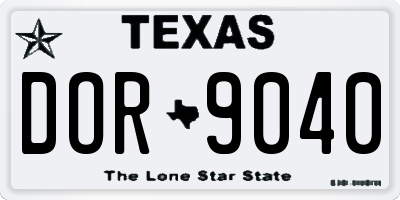 TX license plate DOR9040