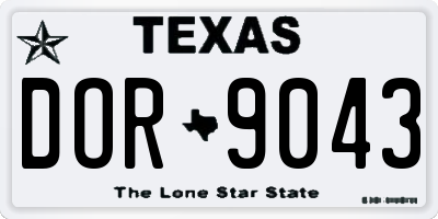TX license plate DOR9043