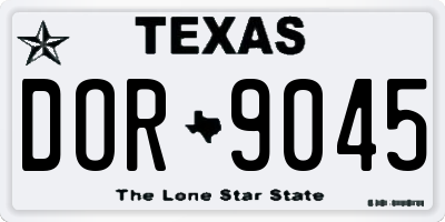 TX license plate DOR9045