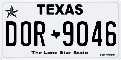 TX license plate DOR9046