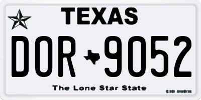 TX license plate DOR9052