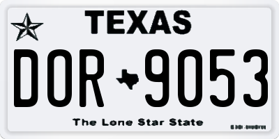 TX license plate DOR9053