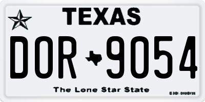 TX license plate DOR9054