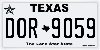 TX license plate DOR9059