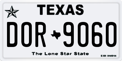 TX license plate DOR9060