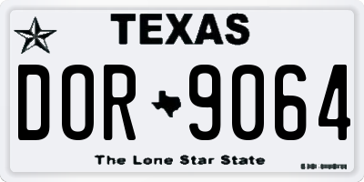 TX license plate DOR9064