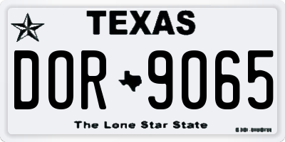 TX license plate DOR9065