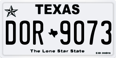 TX license plate DOR9073