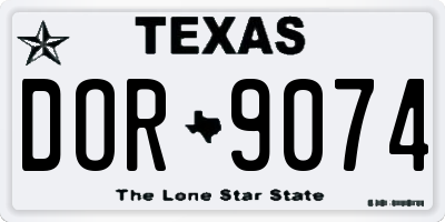 TX license plate DOR9074