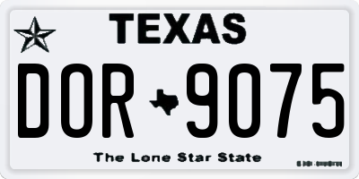 TX license plate DOR9075
