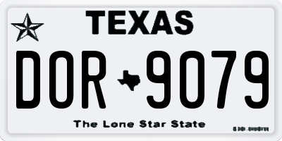 TX license plate DOR9079