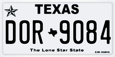 TX license plate DOR9084