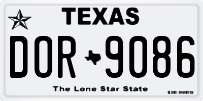TX license plate DOR9086