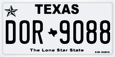 TX license plate DOR9088