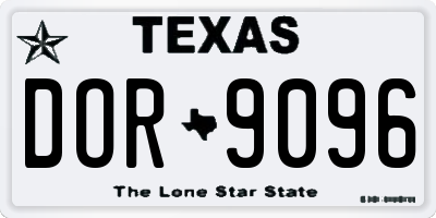 TX license plate DOR9096