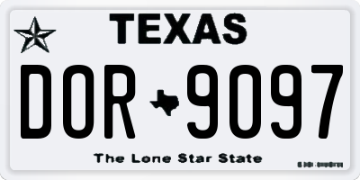 TX license plate DOR9097