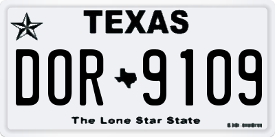 TX license plate DOR9109