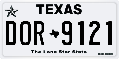 TX license plate DOR9121