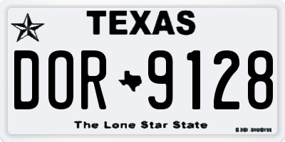TX license plate DOR9128