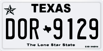 TX license plate DOR9129