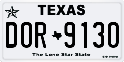 TX license plate DOR9130