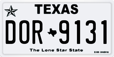 TX license plate DOR9131