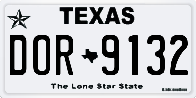 TX license plate DOR9132