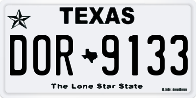 TX license plate DOR9133