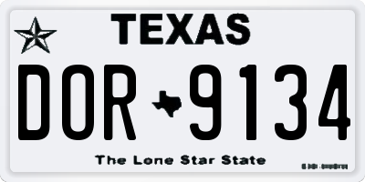 TX license plate DOR9134
