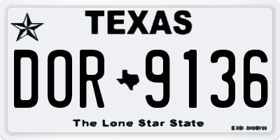 TX license plate DOR9136