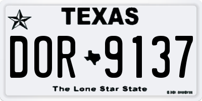 TX license plate DOR9137