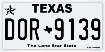 TX license plate DOR9139