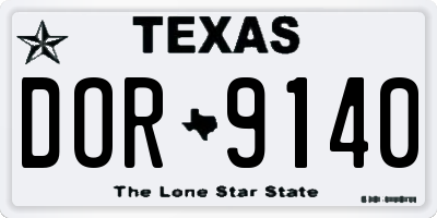 TX license plate DOR9140