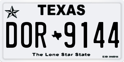 TX license plate DOR9144
