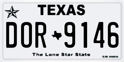 TX license plate DOR9146