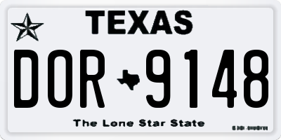 TX license plate DOR9148