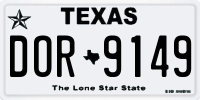 TX license plate DOR9149