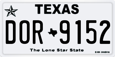 TX license plate DOR9152