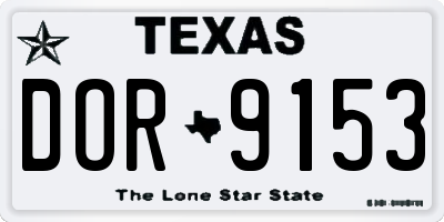 TX license plate DOR9153