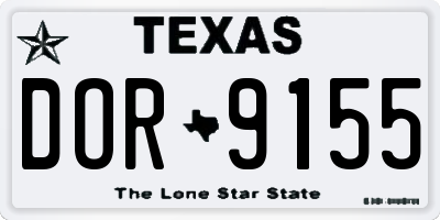 TX license plate DOR9155