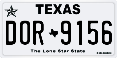 TX license plate DOR9156