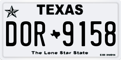 TX license plate DOR9158