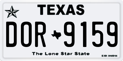 TX license plate DOR9159