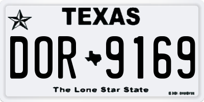 TX license plate DOR9169